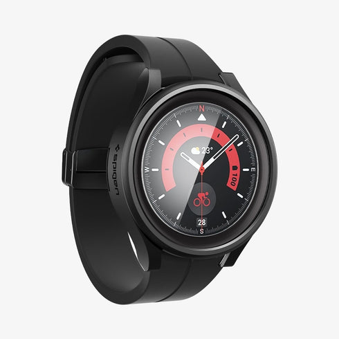 ACS05400 - Galaxy Watch 5 Pro (45mm) Case Thin Fit Glass in crystal clear showing the front